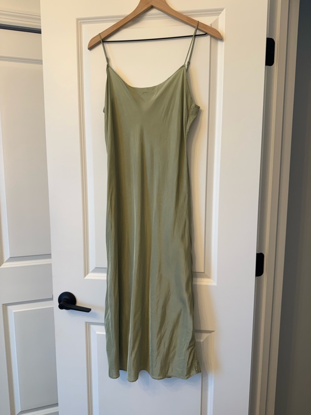 J. Crew Sage Green Slip Dress with Spaghetti Straps - Picture 7 of 8